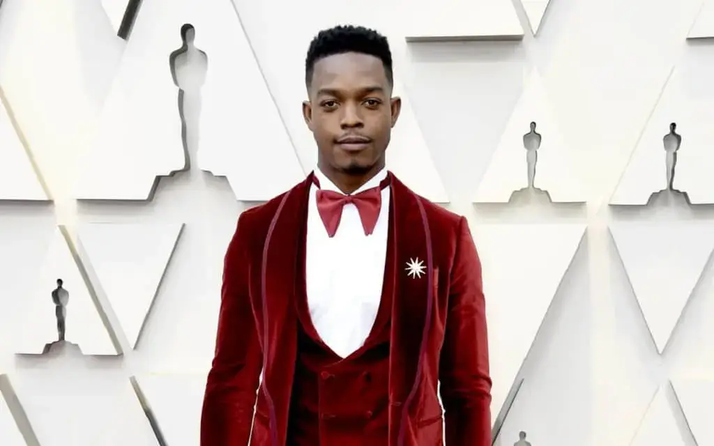 Stephan James velvet dress extends the ground for men fashion